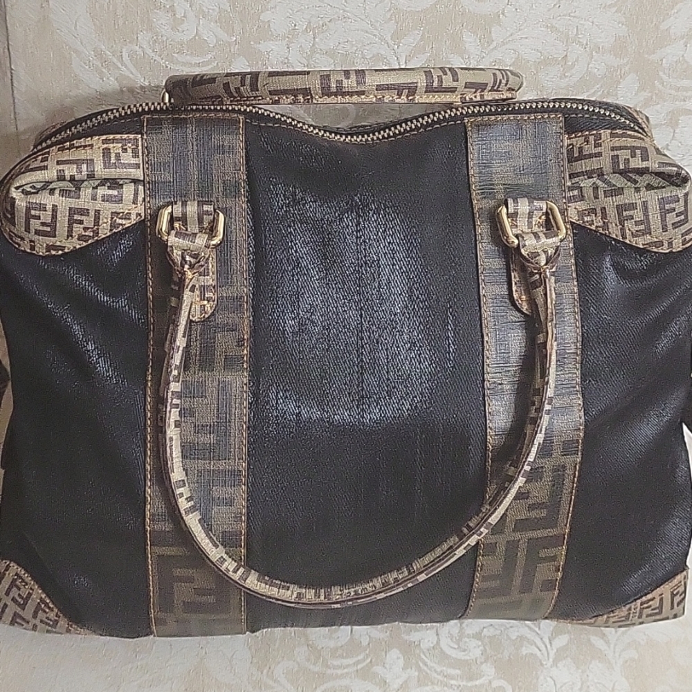 FENDI ZUCCHINO ZUCCA BOSTON BAG